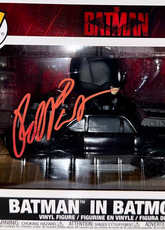 Robert Pattinson Signed Funko Pop #282 Deluxe Batman In Batmobile - Celebrity Authentics
